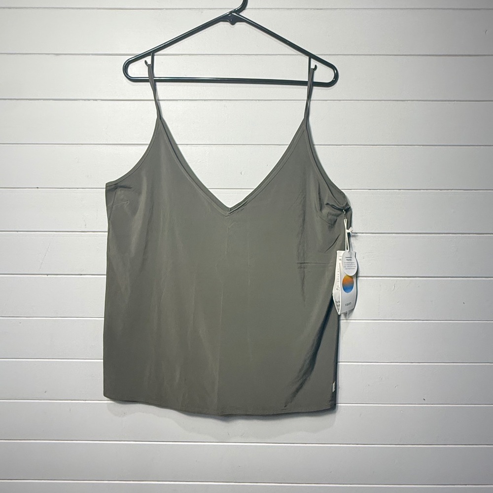 Vuori Villa Cami Womens L Dark Oregano Green Performance Silk Stretch Tank NWT